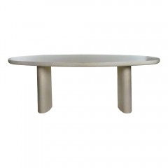 DINING TABLE LIME PLASTER GREY OVAL 220 